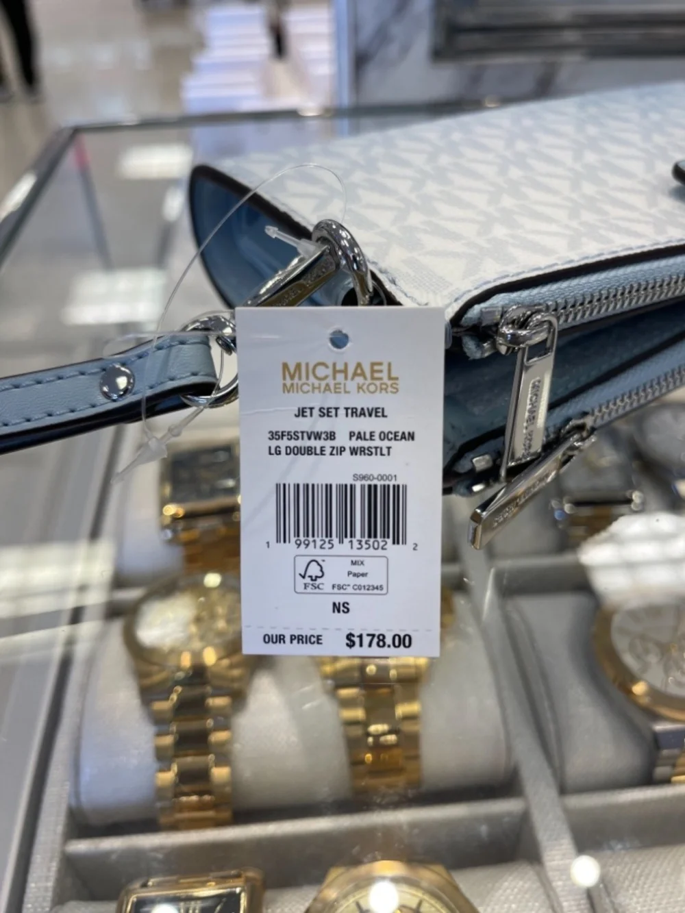 MICHAEL KORS Jet Set Large Double Zip Ombré Signature Logo Wristlet Wallet Phone